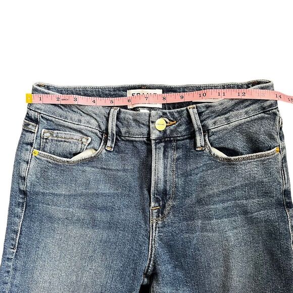 FRAME Le Crop Mini Boot Cut Jeans | Medium Wash Elmont | Size 26 - Picture 4 of 10